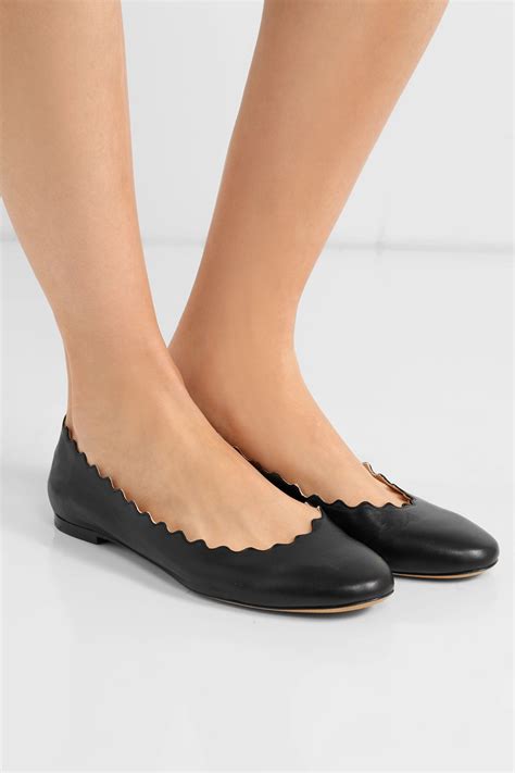 chloe scalloped ballet flats